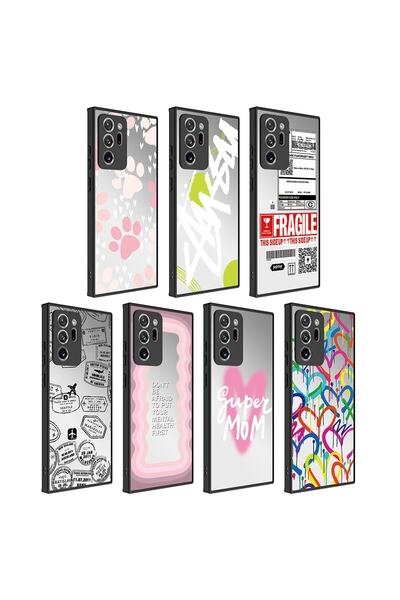 Nezih Case Samsung Galaxy Note 20 Ultra Uyumlu Aynalı Desenli Kamera Korumalı Parlak Kapak Kılıf