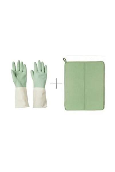 IKEA Green Double Kitchen Set - Nysköljd Dish Drying Cover and Rınnıg Green Size S Dish Brush