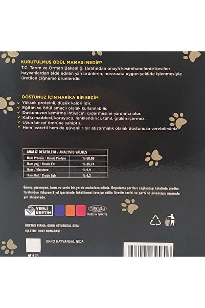 HAKİ Okro Kurutulmuş Tavuk Ayağı 100gr Köpek Ödül Maması