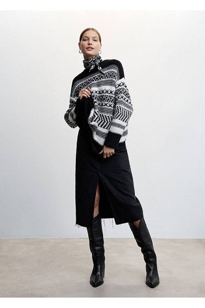 MANGO Woman Reverse Edges Knitted Sweater