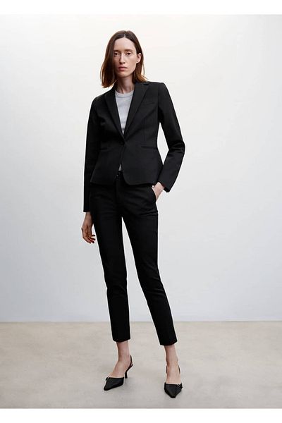 MANGO Woman Skinny Fabric Trousers