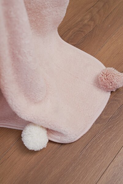 cakka Wellsoft Peluş Ponponlu Tek Kişilik Tv Battaniyesi | Pudra