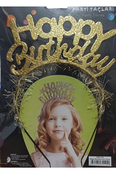 Party City Srećan rođendan Zlatne metalne krunice za zabavu Dekoracija za zab...