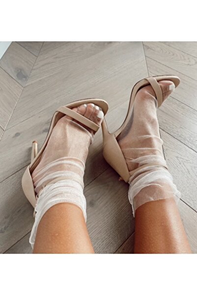 es moda shop Вечерна рокля от тюл, къси бели чорапи от салса