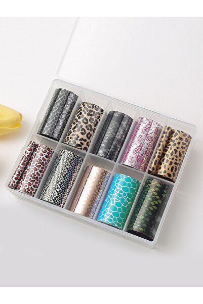 Misyul Tırnak Süsleme Folyo, Nail Art Tırnak Süsleme Folyo Seti 10'lu