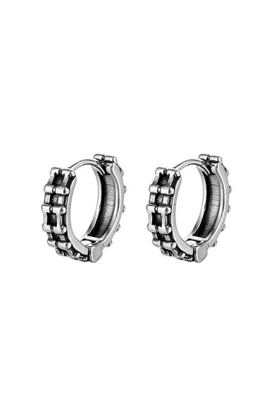 Viking Chain Model Ring Stainless 316L Steel Snap-on Unisex Earrings