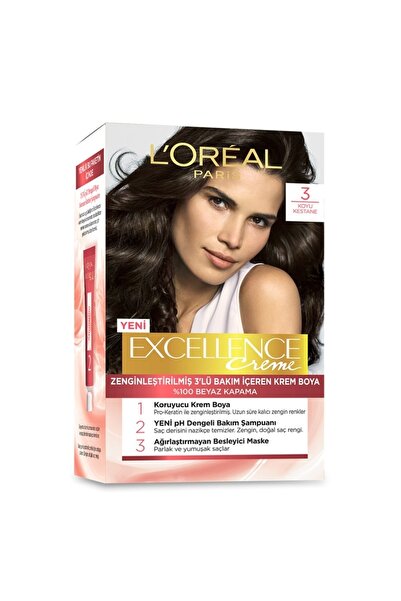 Excellence Creme Saç Boyası Koyu Kestane 3