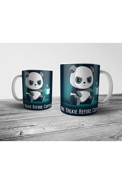 Pixxa No Talkie Before Coffee Panda Mug Cup
