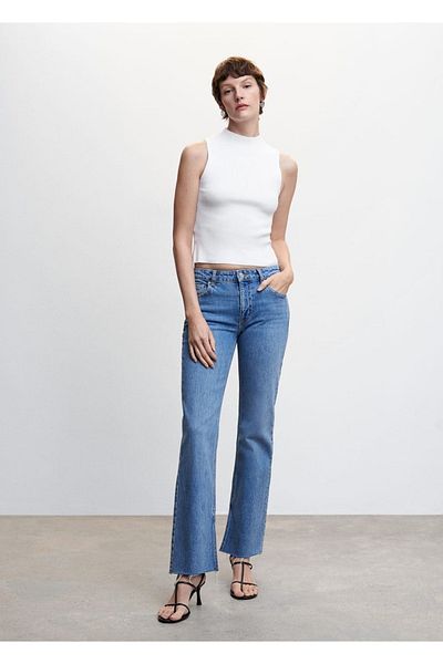 MANGO Woman High Collar Ribbed Top