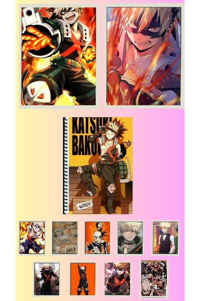 animeandyourworld Bakugou katsuki Poster A3 ,2 adet defter A4 1adet , fotokar...