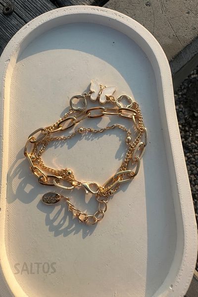 Saltos Gold Bracelet with White Butterfly Birthday Gift for Lover Women's Bracelet Butterfly
