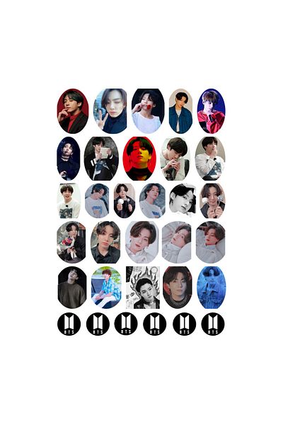 Ororabutik Σετ αυτοκόλλητων 32 τμχ Kpop Bts Jungkook Ssticker - Σετ αυτοκόλλητων Scrapbook Bullet Journal