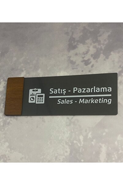 Dekokonsept Wooden Serisi (SATIŞ-PAZARLAMA) Ofis Kapı Isimliği Yönlendirme Ta...
