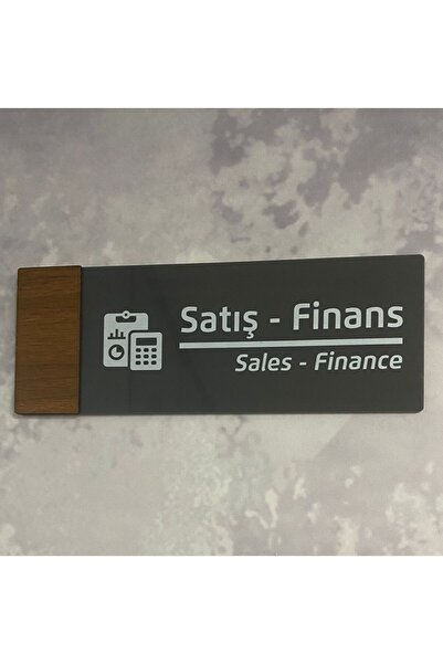Dekokonsept Wooden Serisi (SATIŞ-FİNANS) Ofis Kapı Isimliği Yönlendirme Tabelası