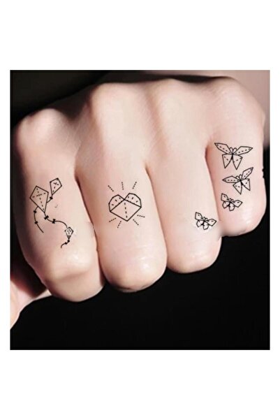 petit bijou Unisex Minimal Uçurtma,Kelebek,Kalp,Çiçek Geçici Dövme,El,Parmak,Kol Dövmesi,Tattoo