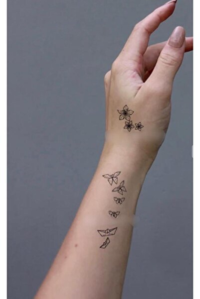 petit bijou Unisex Minimal Uçurtma,Kelebek,Kalp,Çiçek Geçici Dövme,El,Parmak,Kol Dövmesi,Tattoo