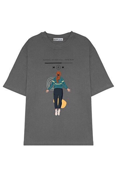 GreenMint تي شيرت كبير الحجم للجنسين STRANGER THINGS