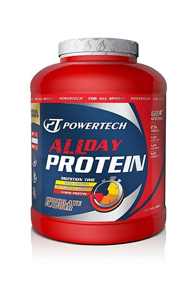 POWERTECH 1800 g 60 Serve Allday Protein Powder - Chocolate Flavor