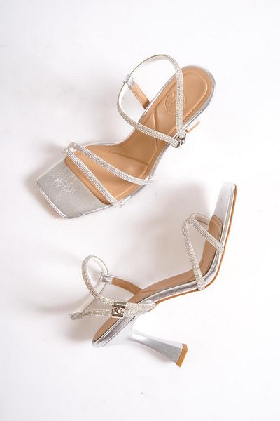 Modabuymus Pantofi de seară cu toc Midney Silver Stone