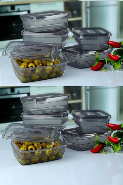 Karçiçeği Home 350 ml Capacity 12 Pieces Breakfast and Spice Dispenser Nuts Refrigerator Set