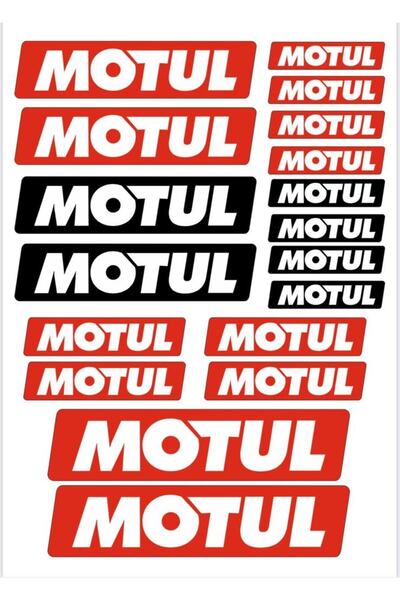 sticker Motosiklet Kask Siyah Kırmızı Motul Çıkartma