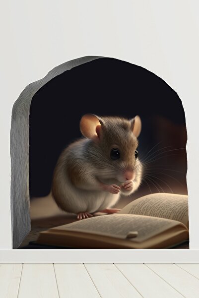 Echo Home ملصق حائط بتصميم فتحة الفأر والفأر لقراءة الكتب في غرفة الأطفال وال...