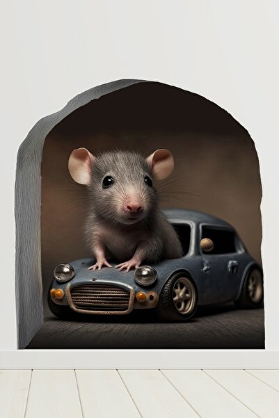 Echo Home Mouse Hole Wall Sticker and Cute Mouse Wall Sticker