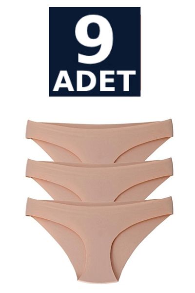 BENİMOLMALI 9 Pieces Women's Seamless Laser Cut Full Lycra Non-Marking Panties