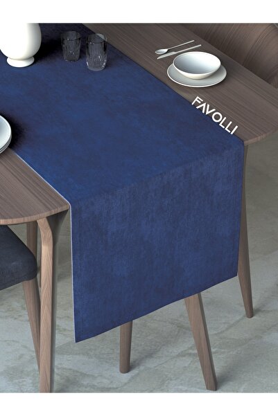 FAVOLLİ Sapphire Color Velvet Textured Runner Dream Series 40 X 140
