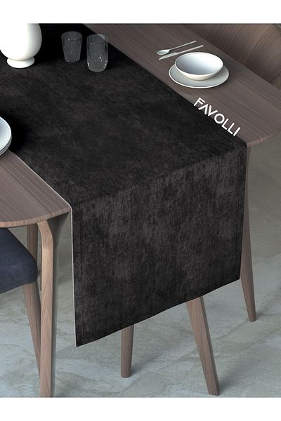 FAVOLLİ سلسلة Runner Dream ذات اللون الأسود المخملي مقاس 40 × 140