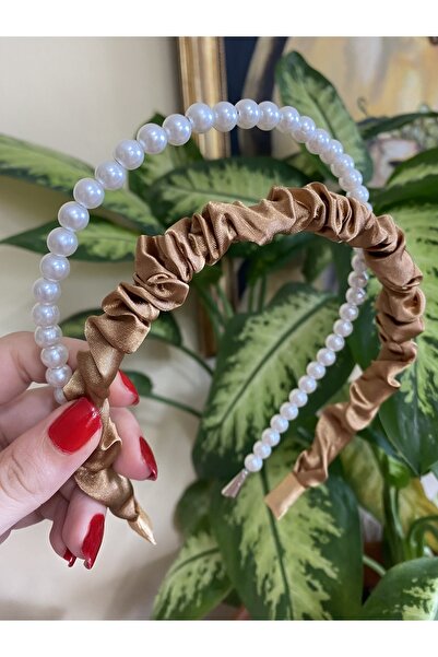 CSR AKSESUAR Set de 2 coroane din satin si incrustat de perle