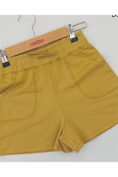 Çikoby Момичешки памучни шорти с удобна кройка и ластик в талията