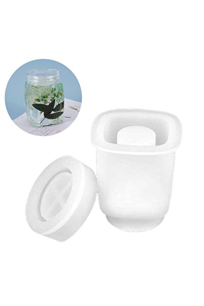 Getshop Alışveriş Pazarı Epoksi Oval Kapaklı Kavanoz Şişesi Silikon Kalıbı