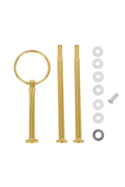 Getshop Alışveriş Pazarı Epoksi Kek Standı Kulp Yuvarlak Gold M002