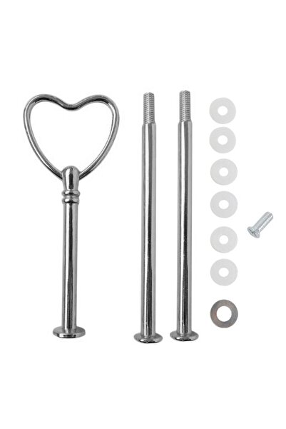 Getshop Alışveriş Pazarı Epoksi Kek Standı Kalp Kulp Gümüş M005