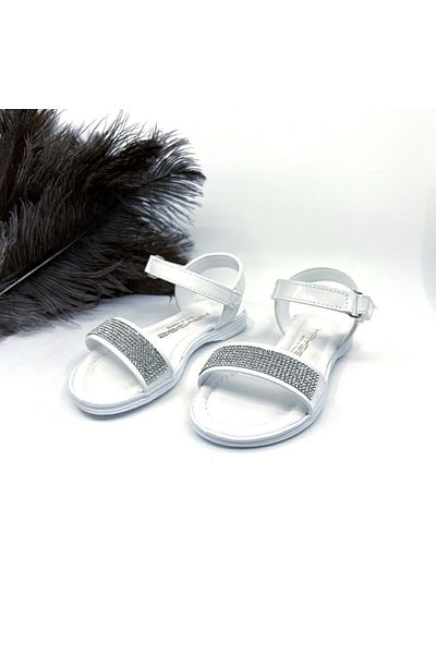 New Optimal Girl's Sandals Orthopedic Comfortable Sole Velcro White