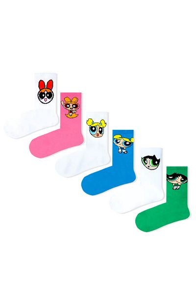 Vitamin Çorap Комплект спортни чорапи Powerpuff Girls от 6 части