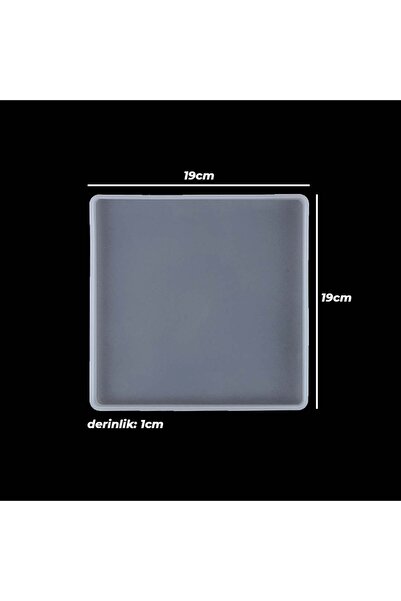 Getshop Alışveriş Pazarı Epoksi Silikon Kare Tepsi Kalıbı 19x19x1cm