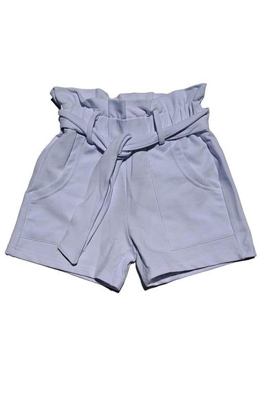 Woorage Girl's Cotton Comfortable Fit High Waist Belted Combed Shorts