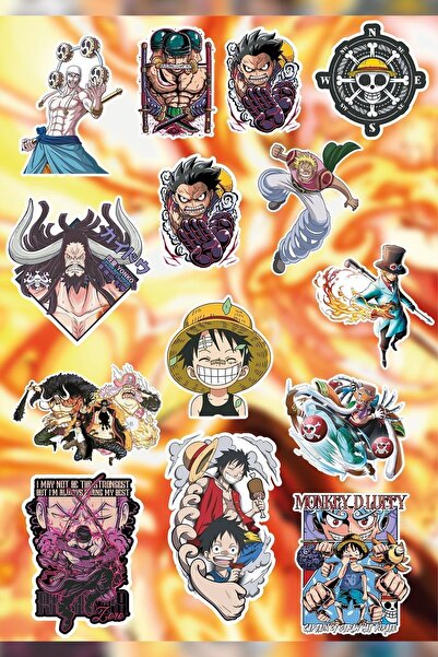 Anime Marketi مجموعة ملصقات الكمبيوتر المحمول المختلطة من قطعة واحدة (14 قطعة)