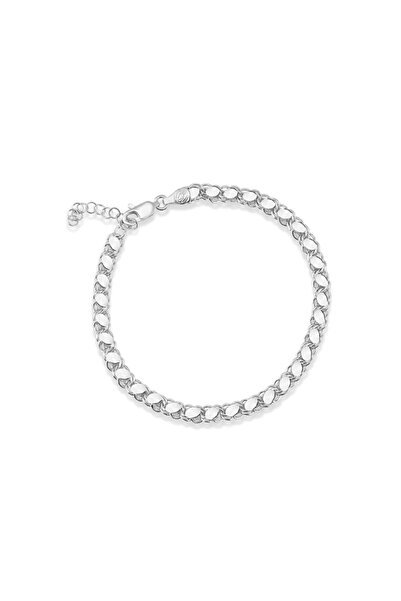 bymissmücevherat 925 Ayar Gümüş Beyaz Arpa Model Pullu Zincir Bileklik 18 Cm ...