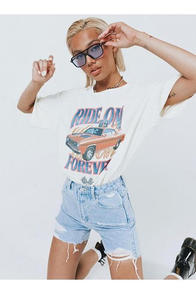 Jose Clothing Μπλουζάκι Unisex Oversize από οργανικό βαμβάκι με λευκή στάμπα - κοντομάνικο