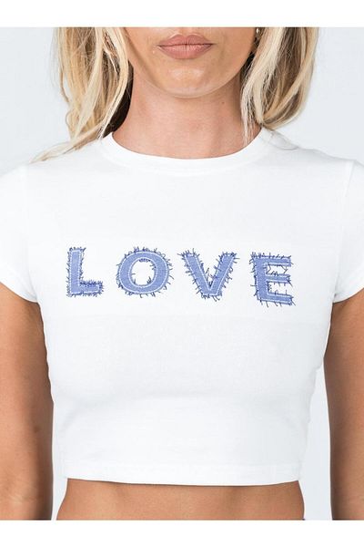 Jose Clothing Γυναικείο κοντομάνικο μπλουζάκι με λευκή στάμπα