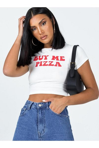 Jose Clothing Γυναικείο κοντομάνικο μπλουζάκι με λευκή στάμπα