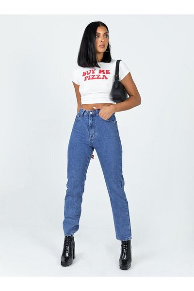 Jose Clothing Γυναικείο κοντομάνικο μπλουζάκι με λευκή στάμπα