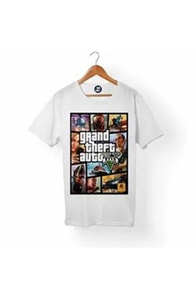 RYO FASHİON GTA V (5) με τύπωμα Κοντομάνικο Unisex λευκό παιδικό μπλουζάκι