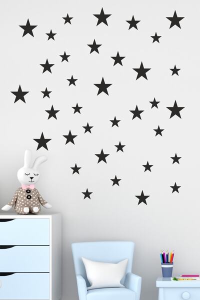 Dekorsiahome 100 Adet Ahşap Yıldız Dekoru