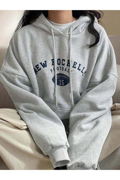 MOONBULL Unisex nová oversize mikina Rochelle s potiskem a kapucí
