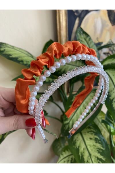 CSR AKSESUAR Glitter and Pearl Gathered Crown Set