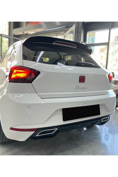Genel Markalar İbiza Mk5 Uyumlu Sport Difüzör Egzoz Görünümlü Parlak Siyah 20...